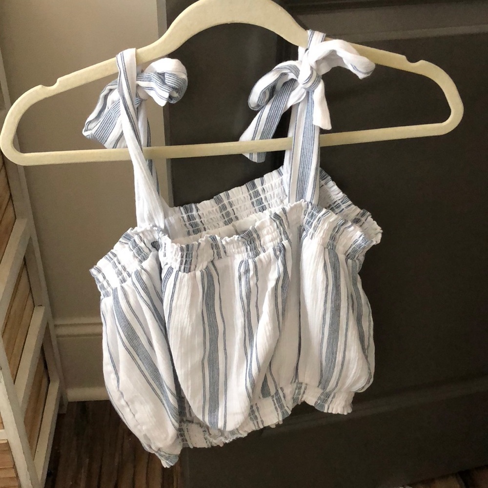 Striped tube top with ties